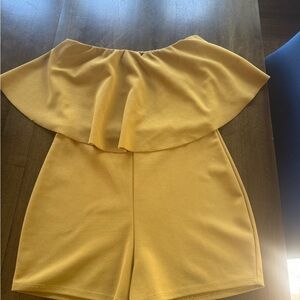 Yellow Off-Shoulder Romper